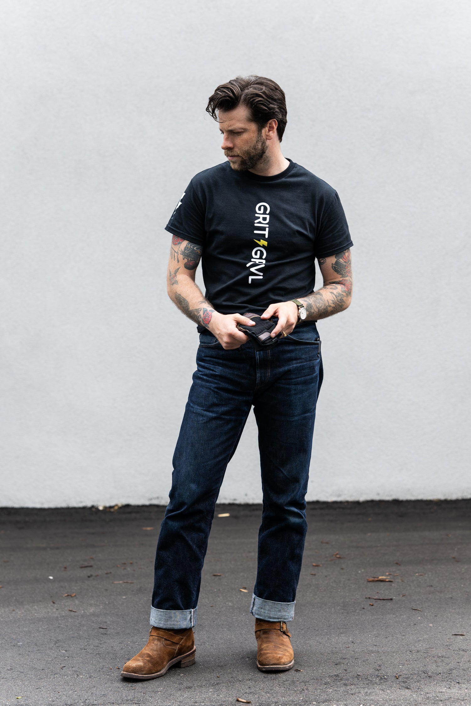 Grit+Grvl "Ride or Die" skull tee