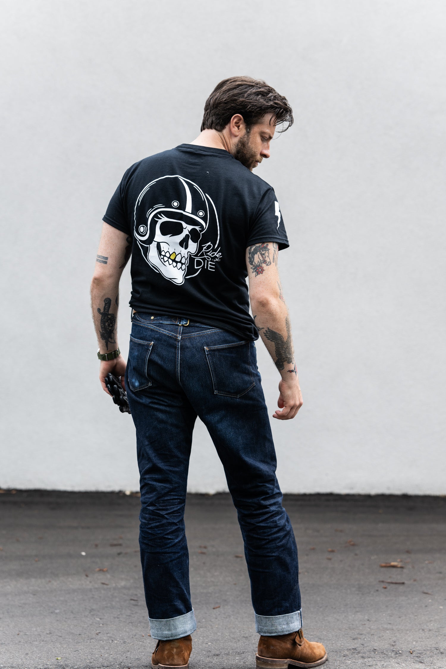 Grit+Grvl "Ride or Die" skull tee